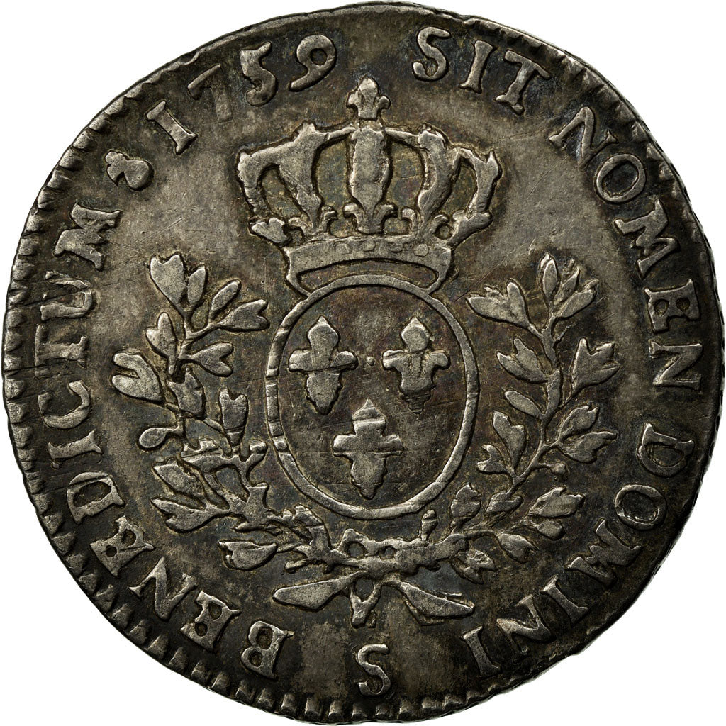 Münze, Frankreich, Louis XV, 1/5 Écu au bandeau, 24 Sols, 1/5 ECU, 1759