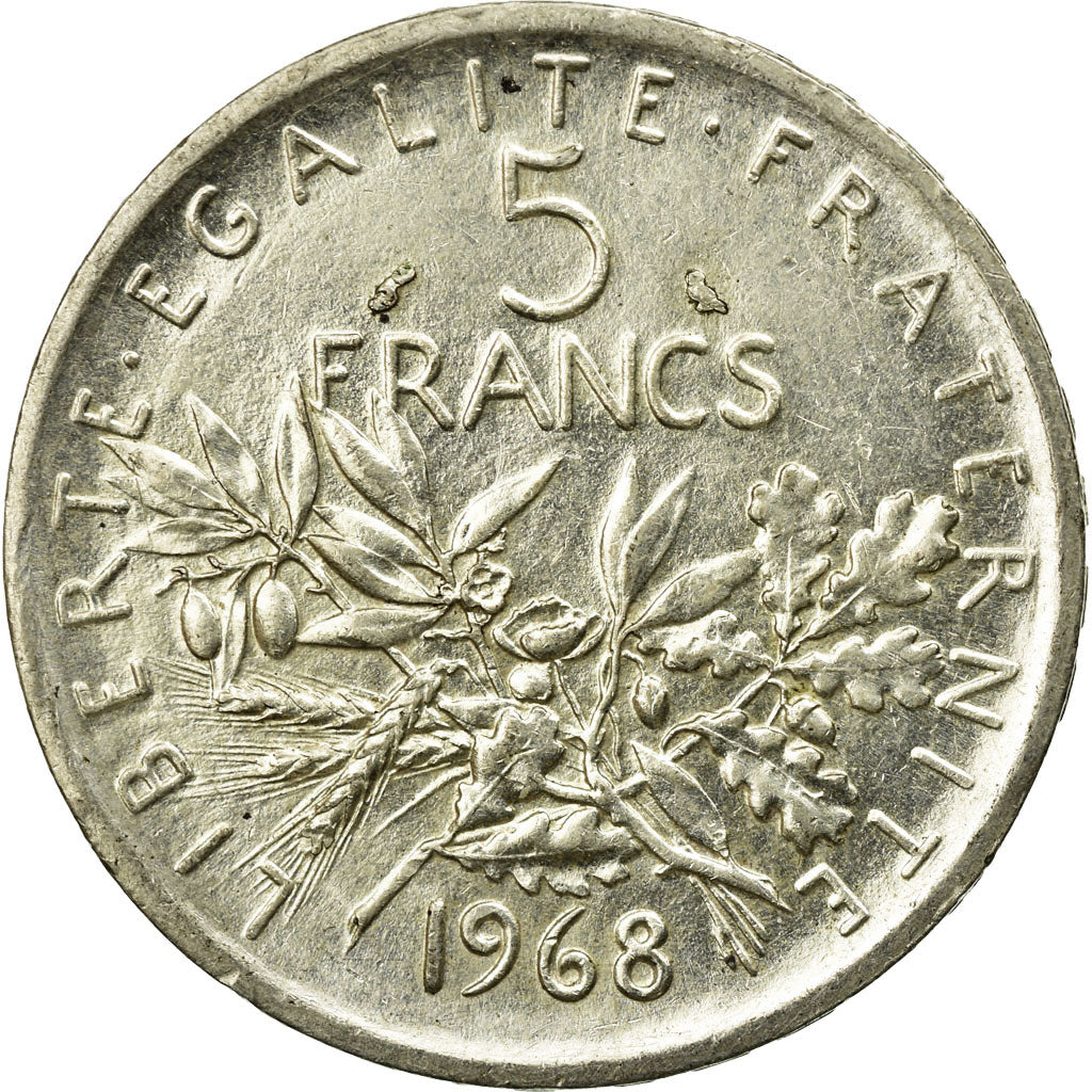 Münze, Frankreich, Semeuse, 5 Francs, 1968, Paris, VZ, Silber, KM:926