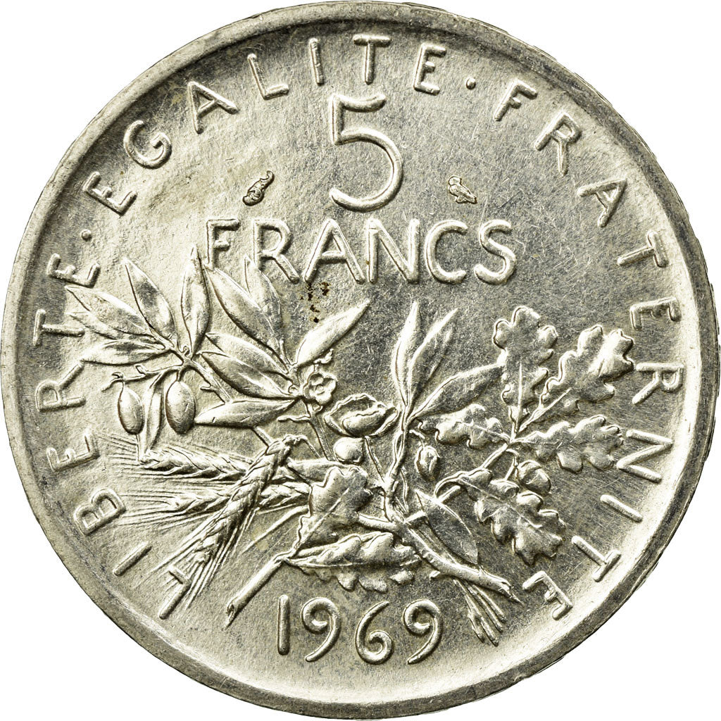 Coin, France, Semeuse, 5 Francs, 1969, Paris, MS(60-62), Silver, KM:926