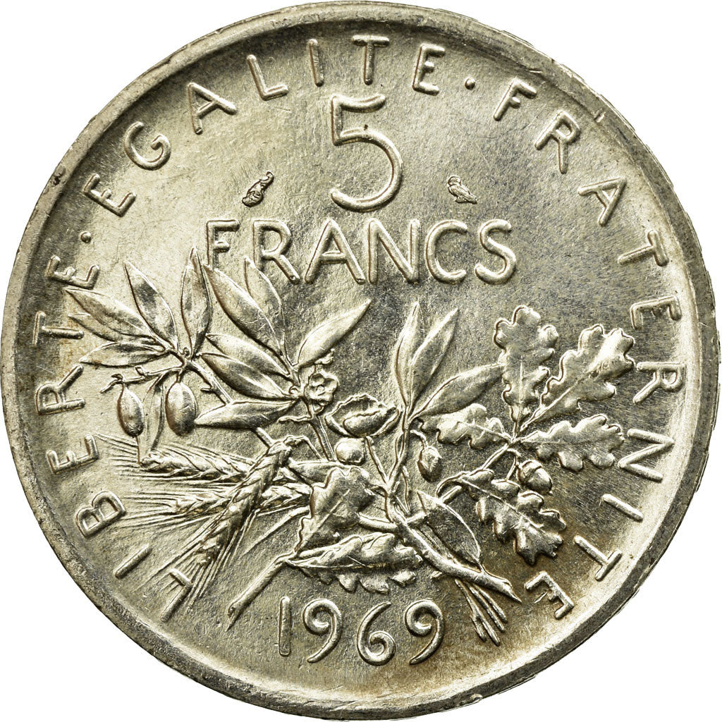 Monnaie, France, Semeuse, 5 Francs, 1969, Paris, SUP+, Argent, KM:926