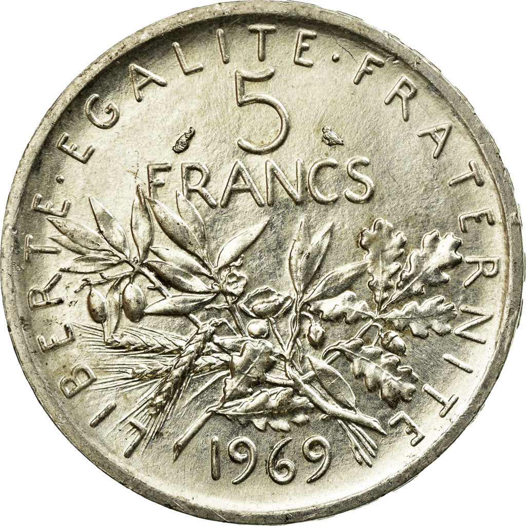 Coin, France, Semeuse, 5 Francs, 1969, Paris, MS(60-62), Silver, KM:926