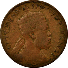 Moneta, Etiopia, Menelik II, 1/100 Birr, Matonya, 1897, Paris, VF(20-25)