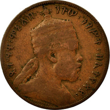 Coin, Ethiopia, Menelik II, 1/100 Birr, Matonya, 1897, Paris, VF(20-25), Copper