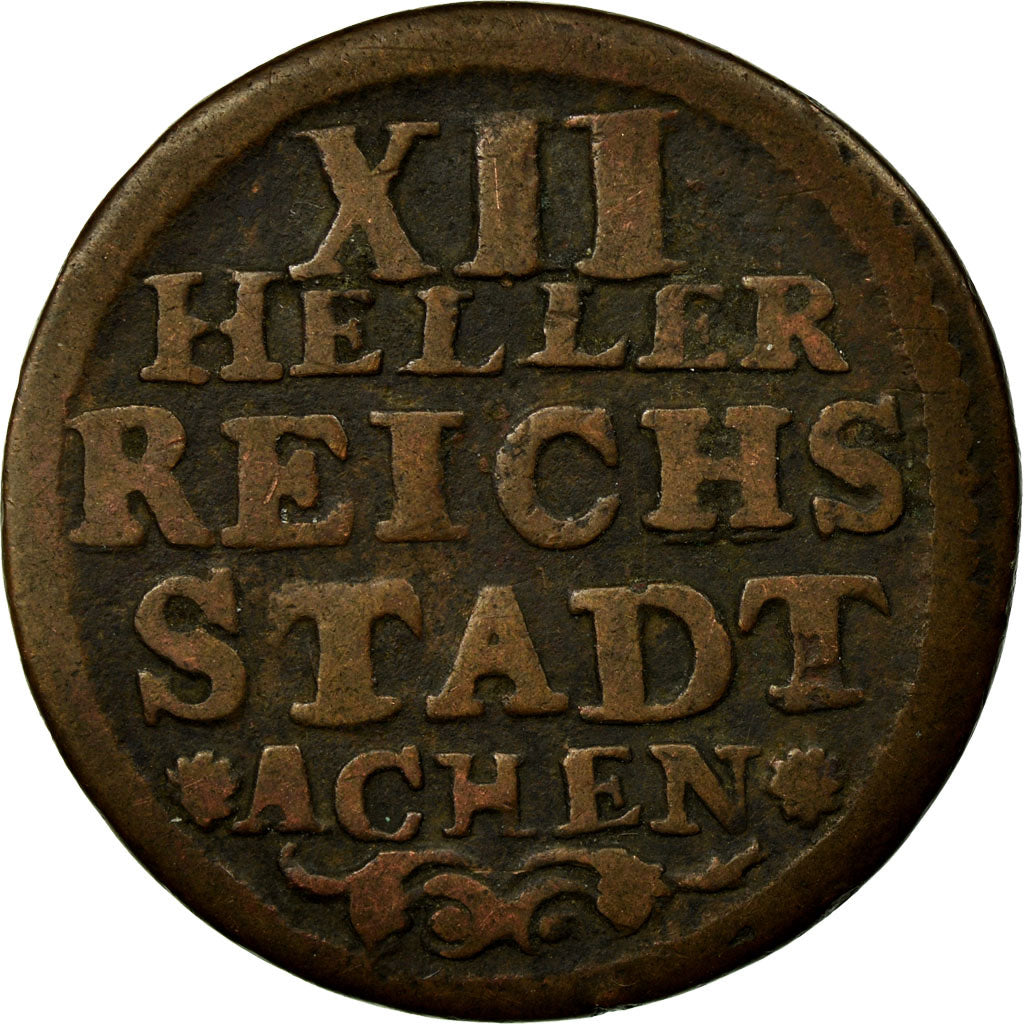 Münze, Deutsch Staaten, AACHEN, 12 Heller, 1760, S, Kupfer, KM:51