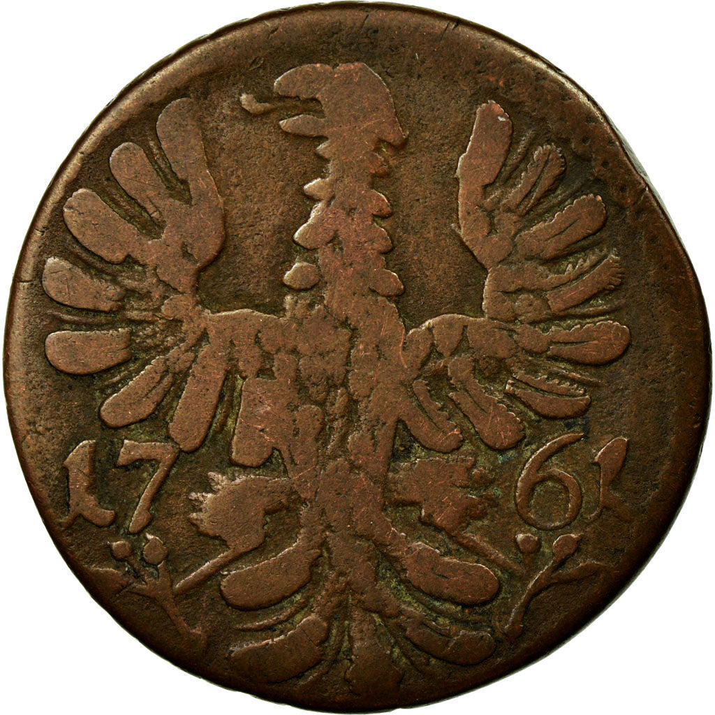 Coin, German States, AACHEN, 12 Heller, 1761, Achen, VF(30-35), Copper, KM:51