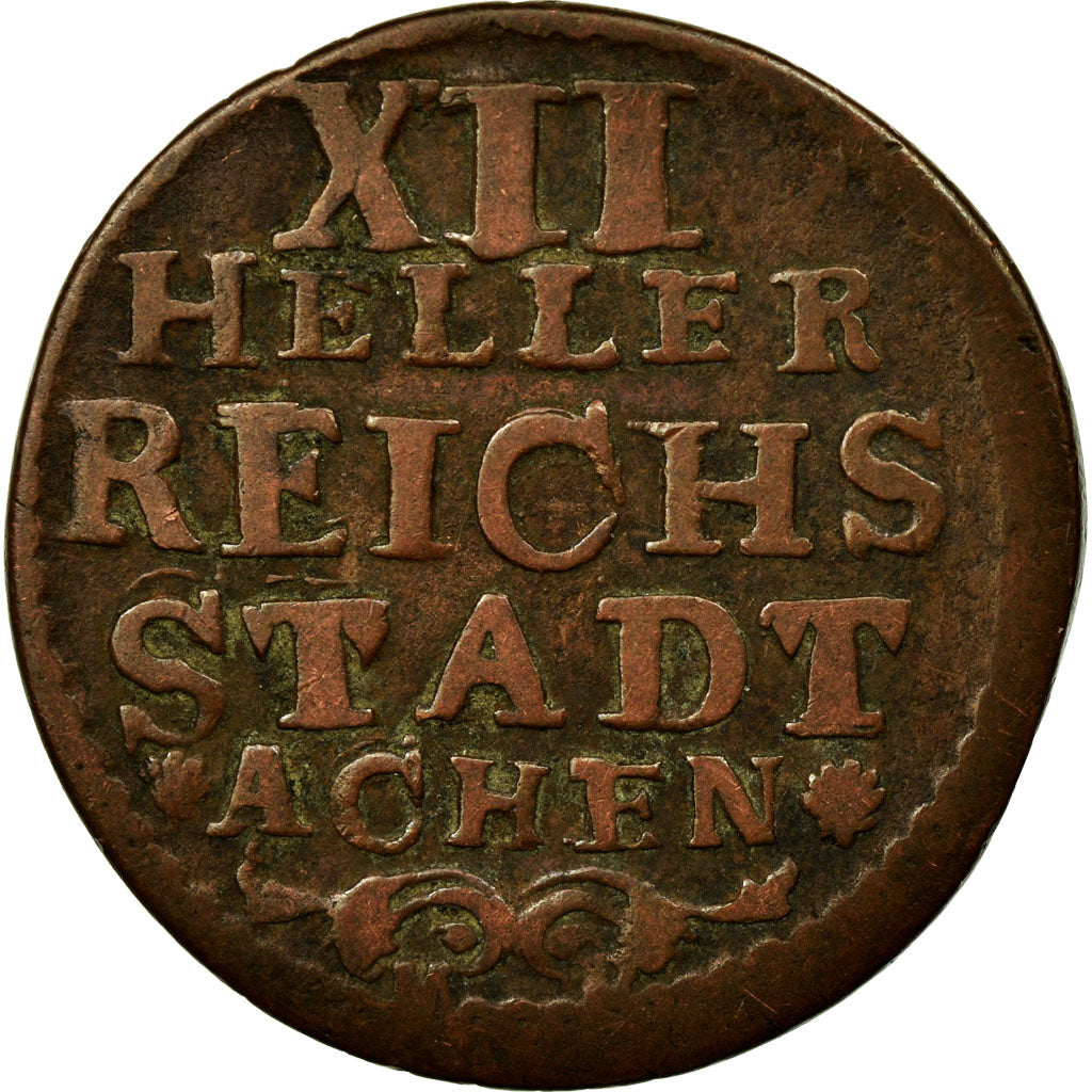 Coin, German States, AACHEN, 12 Heller, 1761, Achen, VF(30-35), Copper, KM:51