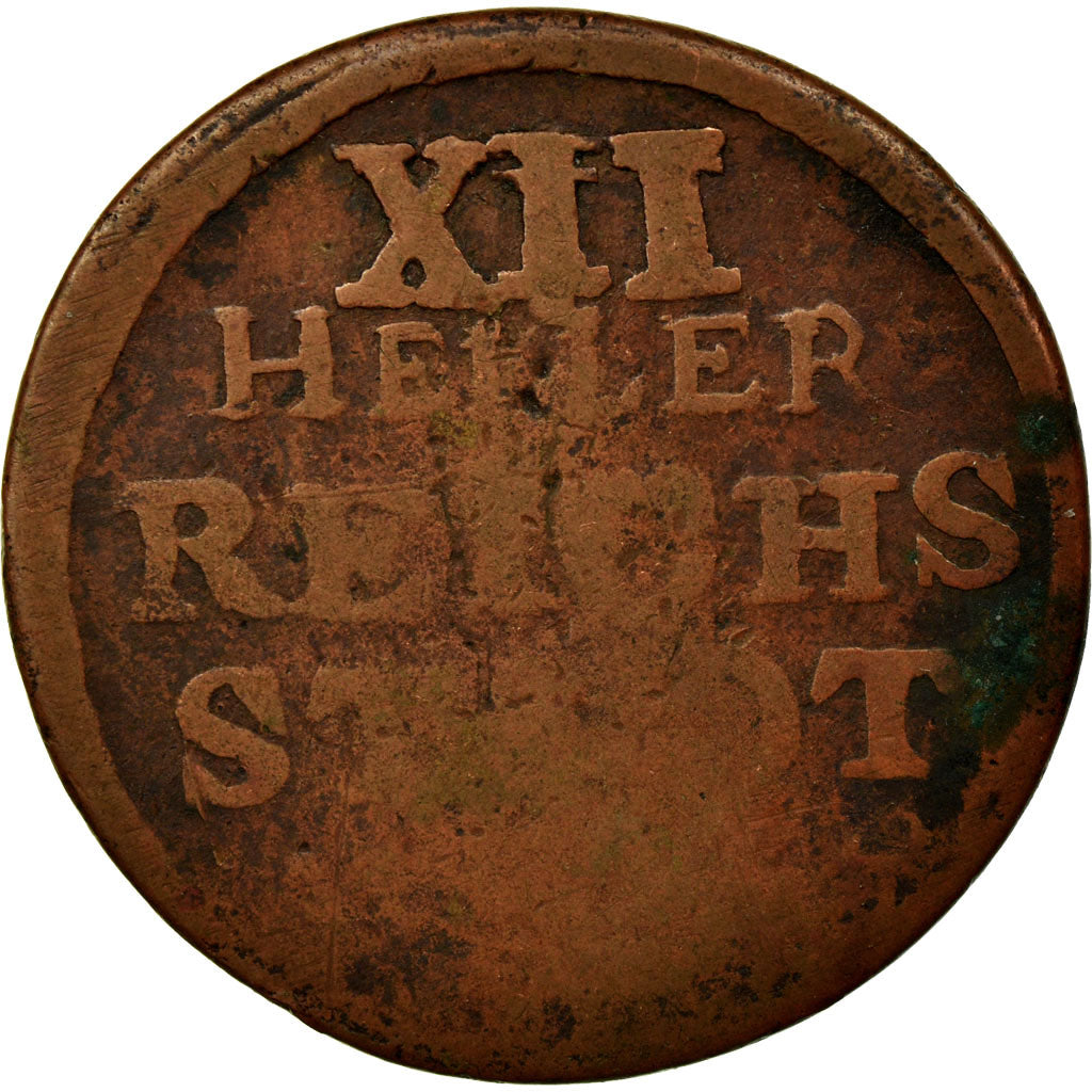 Coin, German States, AACHEN, 12 Heller, 1765, Achen, VF(20-25), Copper, KM:51