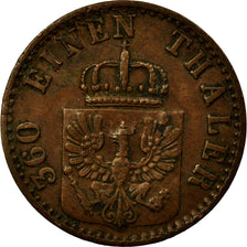 Coin, Germany, 1 Pfennig, 1868, Bayreuth, AU(50-53), Copper