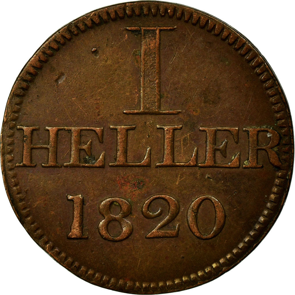 Coin, German States, FRANKFURT AM MAIN, Heller, 1820, Frankfurt, EF(40-45)