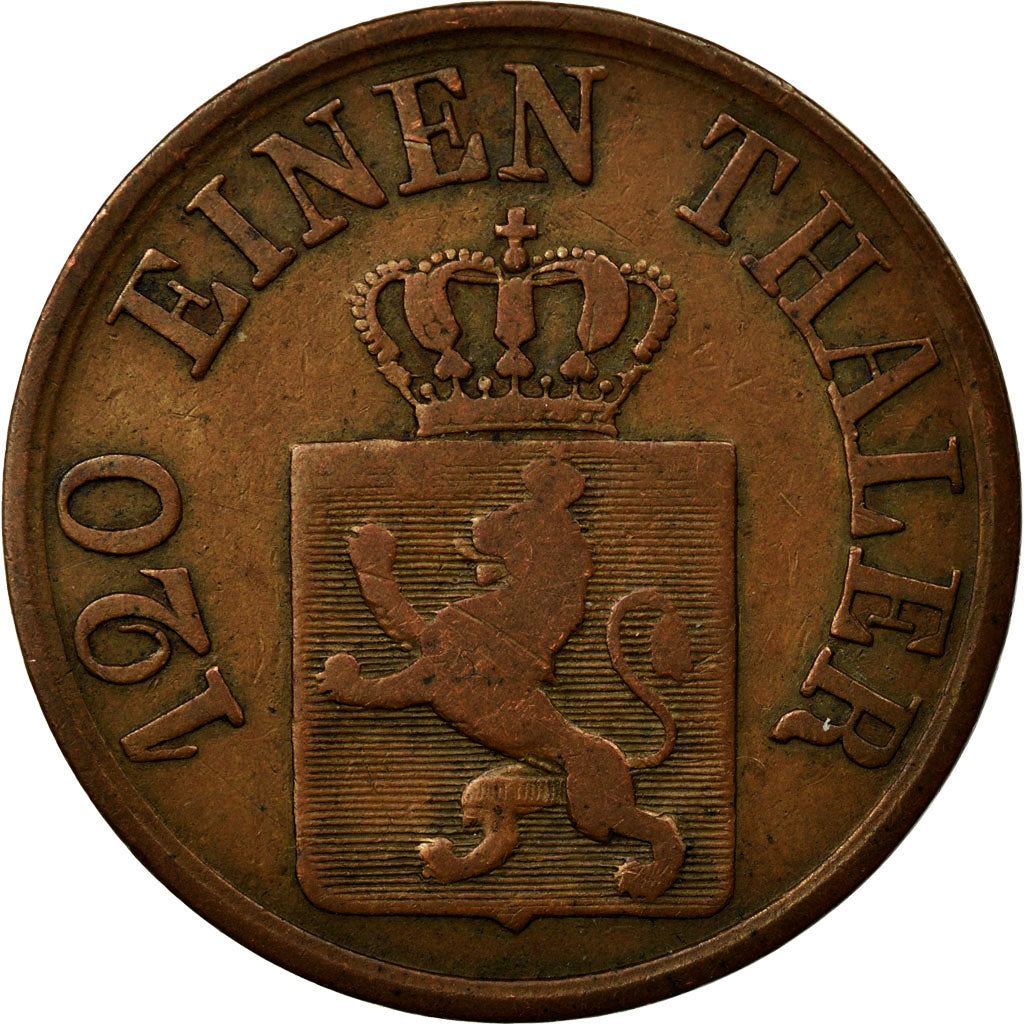 Coin, German States, HESSE-CASSEL, Friedrich Wilhelm, 3 Heller, 1856, VF(30-35)