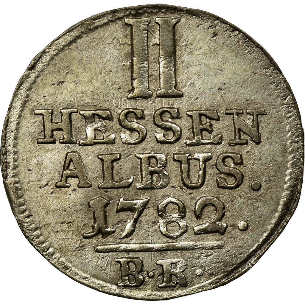 Coin, German States, HESSE-CASSEL, Friedrich II, 2 Albus, 1782, AU(55-58)