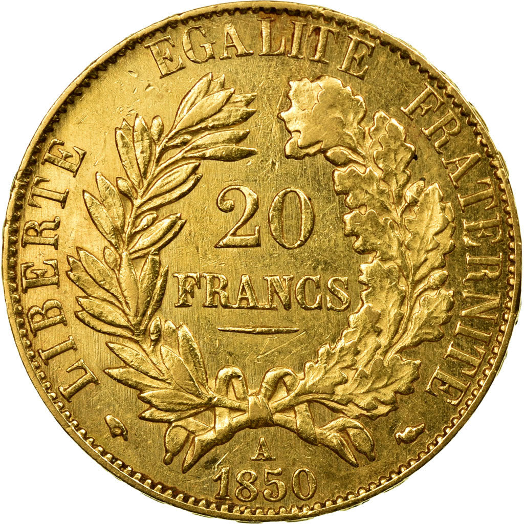 Coin, France, Cérès, 20 Francs, 1850, Paris, EF(40-45), Gold, KM:762