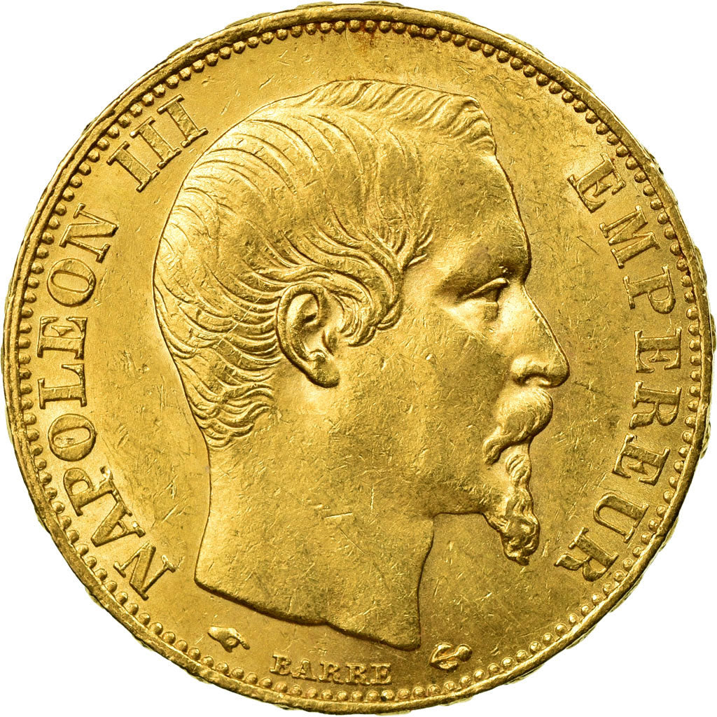 Coin, France, Napoleon III, Napoléon III, 20 Francs, 1857, Paris, AU(50-53)