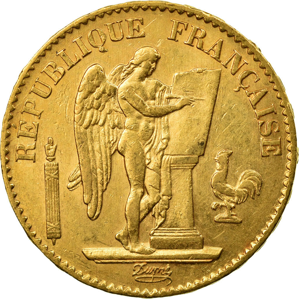 Moneta, Francja, Génie, 20 Francs, 1876, Paris, EF(40-45), Złoto, KM:825