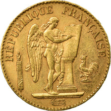 Moeda, França, Génie, 20 Francs, 1891, Paris, AU(50-53), Dourado, KM:825