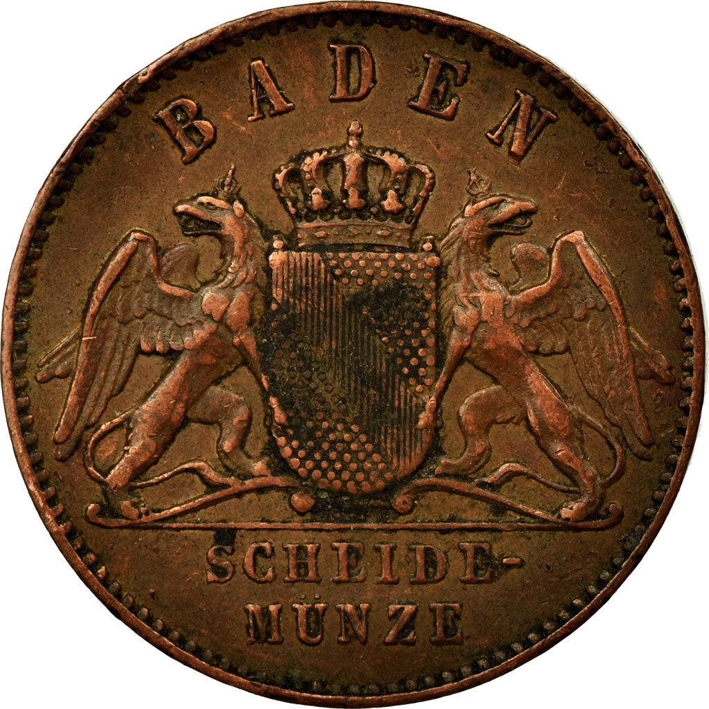 Münze, Deutsch Staaten, BADEN, Friedrich I, Kreuzer, 1869, SS+, Kupfer, KM:242