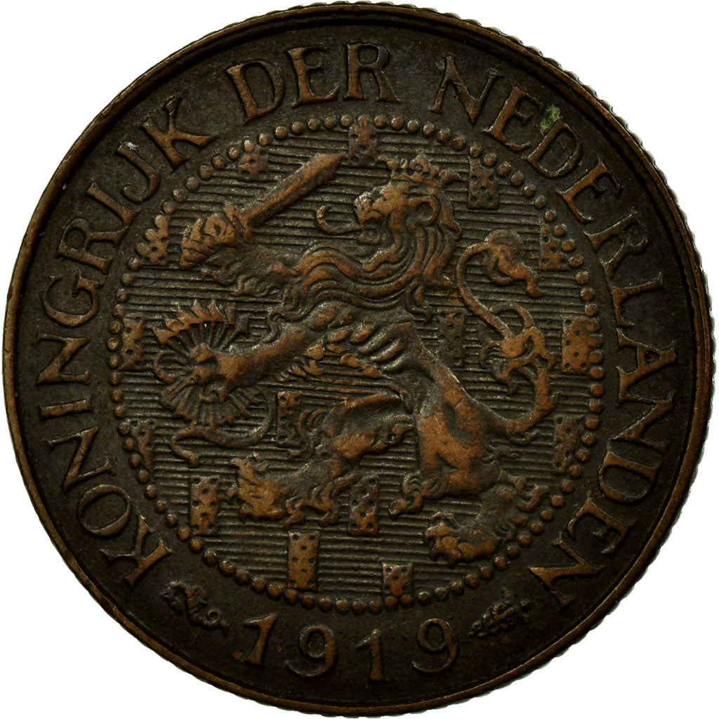 Coin, Netherlands, Wilhelmina I, Cent, 1919, AU(55-58), Bronze, KM:152