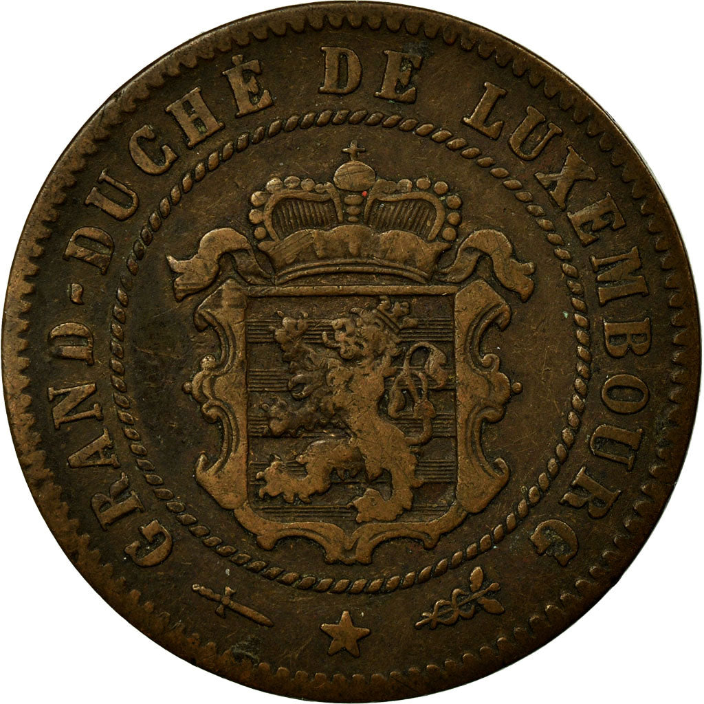 Coin, Luxembourg, William III, 5 Centimes, 1870, Utrecht, EF(40-45), Bronze