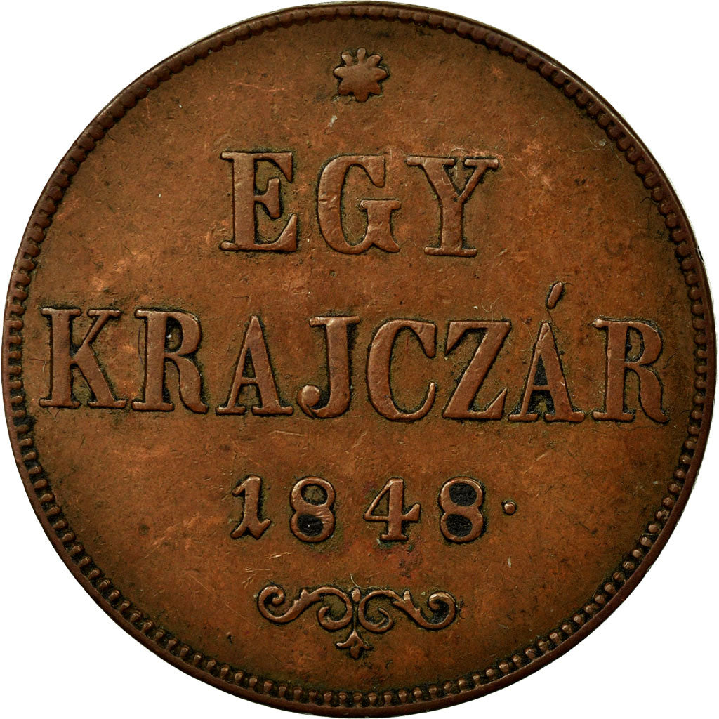 Coin, Hungary, Ferdinand V, Egy (1) Krajczar, 1848, Kremnitz, AU(55-58), Copper
