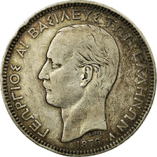 Coin, Greece, George I, 5 Drachmai, 1876, Paris, VF(30-35), Silver, KM:46