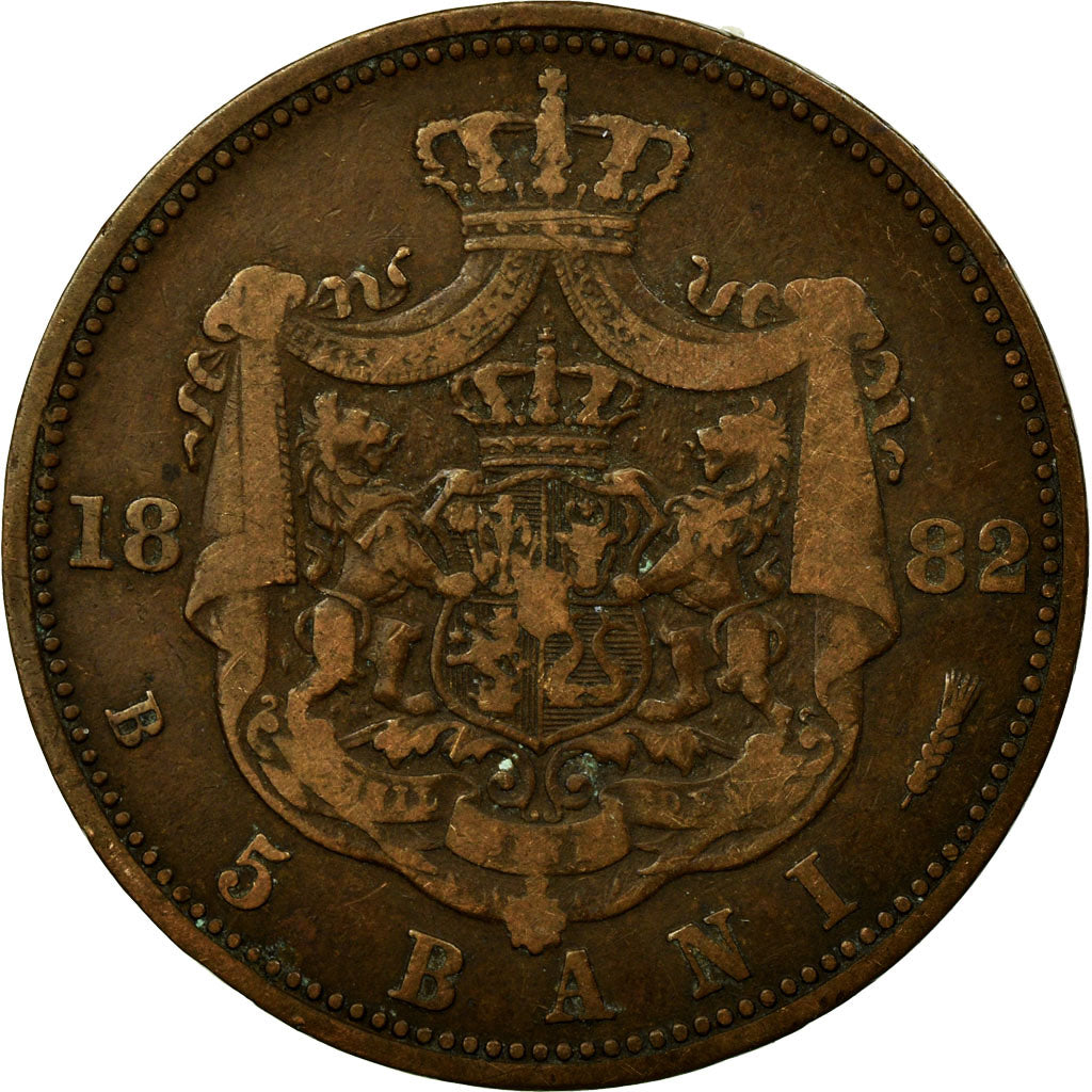 Coin, Romania, Carol I, 5 Bani, 1882, EF(40-45), Copper, KM:19