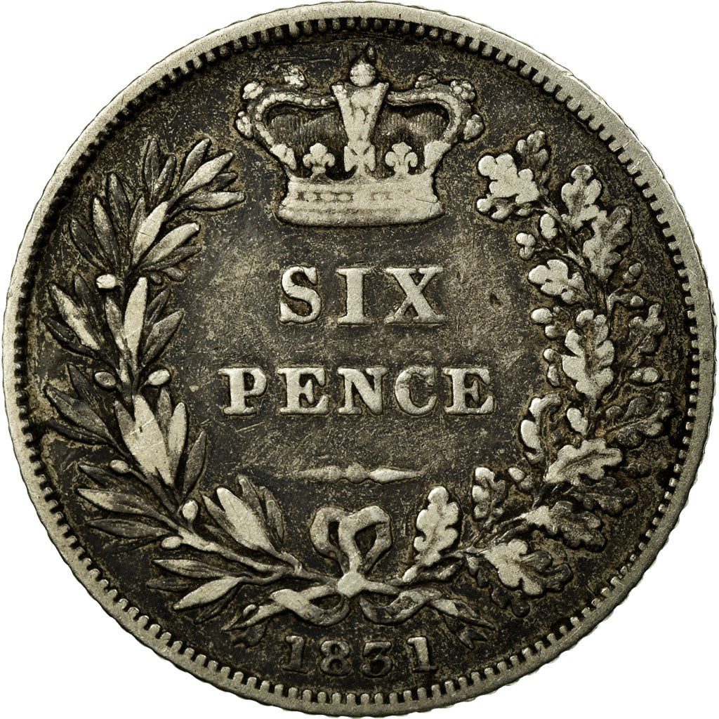 Coin, Great Britain, William IV, 6 Pence, 1831, VF(30-35), Silver, KM:712