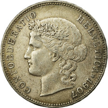 Coin, Switzerland, 5 Francs, 1907, Bern, VF(30-35), Silver, KM:34