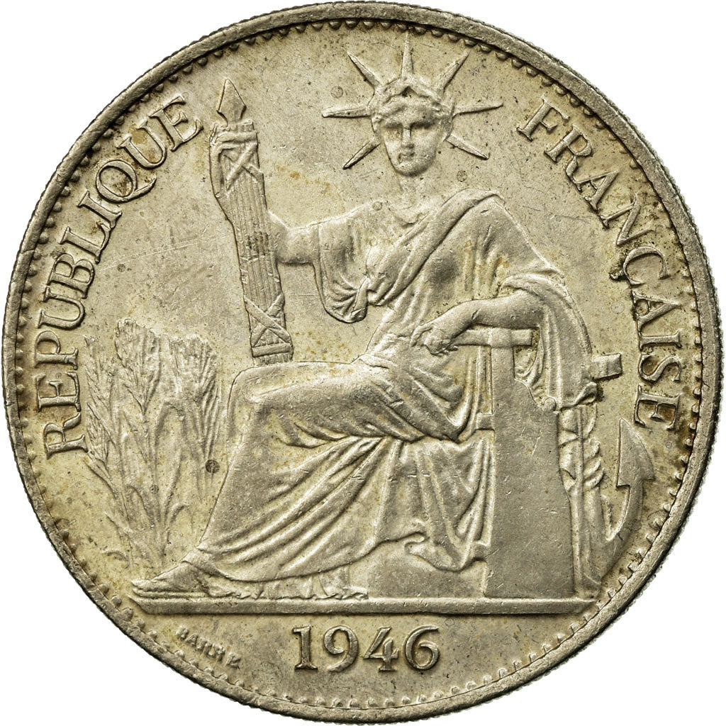 Moneda, INDOCHINA FRANCESA, 50 Cents, 1946, Paris, EBC+, Cobre - níquel, KM:31