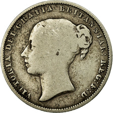 Moneda, Gran Bretaña, Victoria, Shilling, 1862, BC+, Plata, KM:734.1