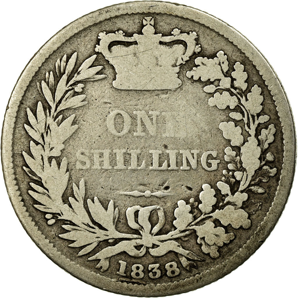 Moneta, Gran Bretagna, Victoria, Shilling, 1838, B+, Argento, KM:734.1