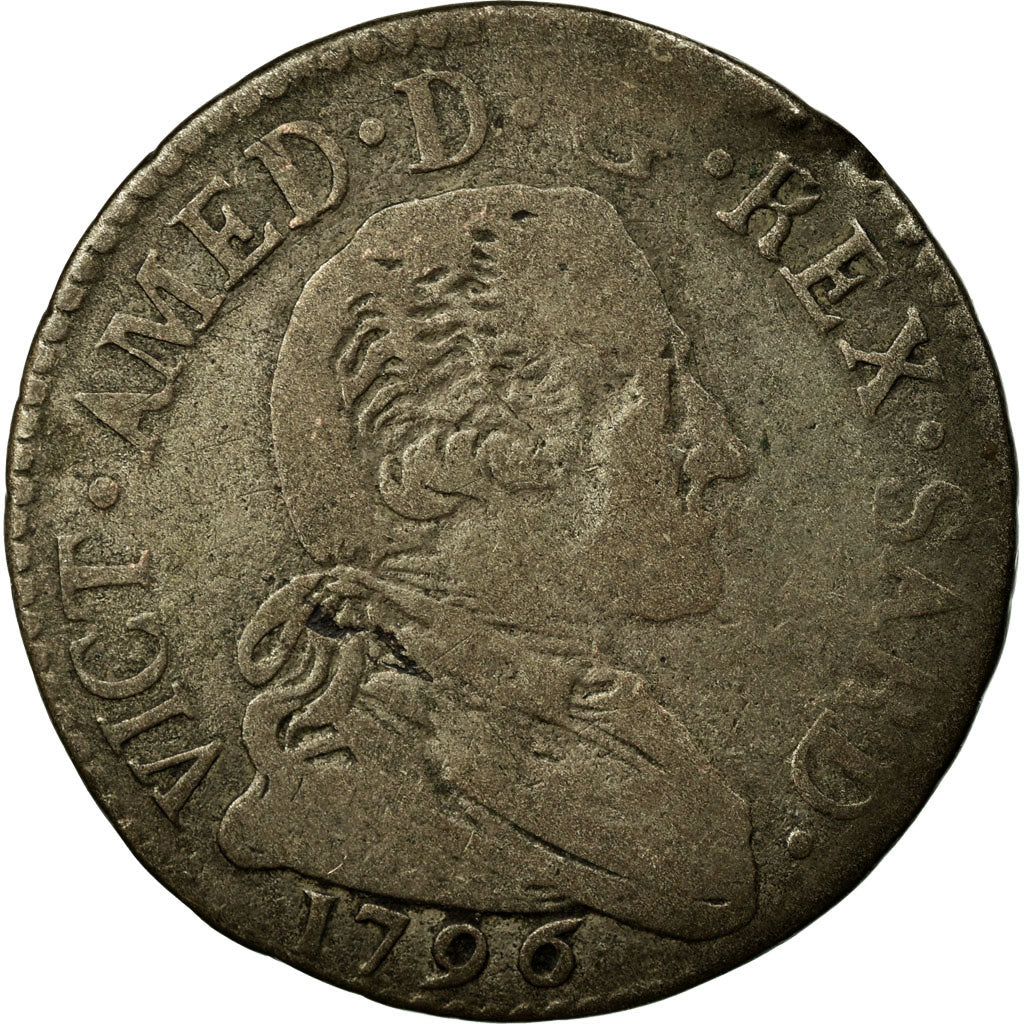 Coin, ITALIAN STATES, SARDINIA, Vittorio Amedeo III, 20 Soldi, Lira, 1796