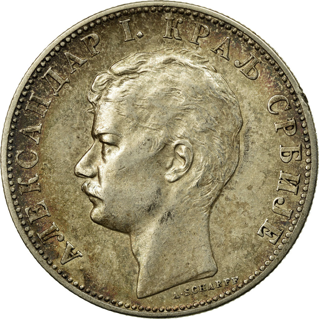 Coin, Serbia, Alexander I, 2 Dinara, 1897, AU(55-58), Silver, KM:22