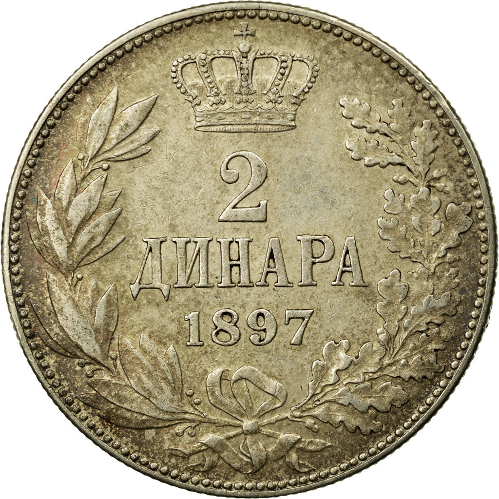 Coin, Serbia, Alexander I, 2 Dinara, 1897, AU(55-58), Silver, KM:22