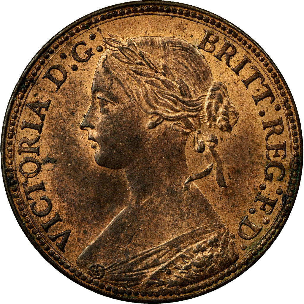 Coin, Great Britain, Victoria, Farthing, 1860, MS(64), Bronze, KM:747.1