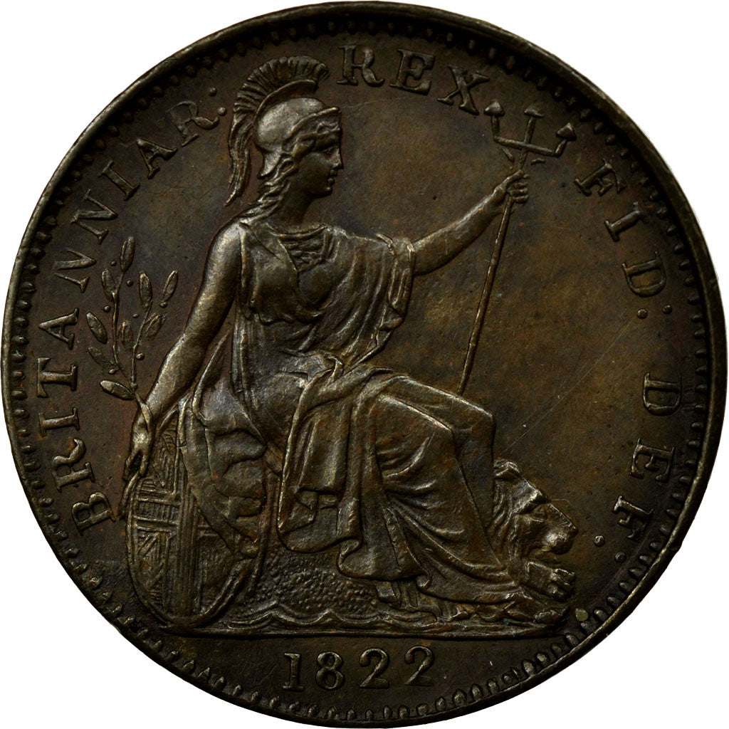 Coin, Great Britain, George IV, Farthing, 1822, MS(64), Copper, KM:677