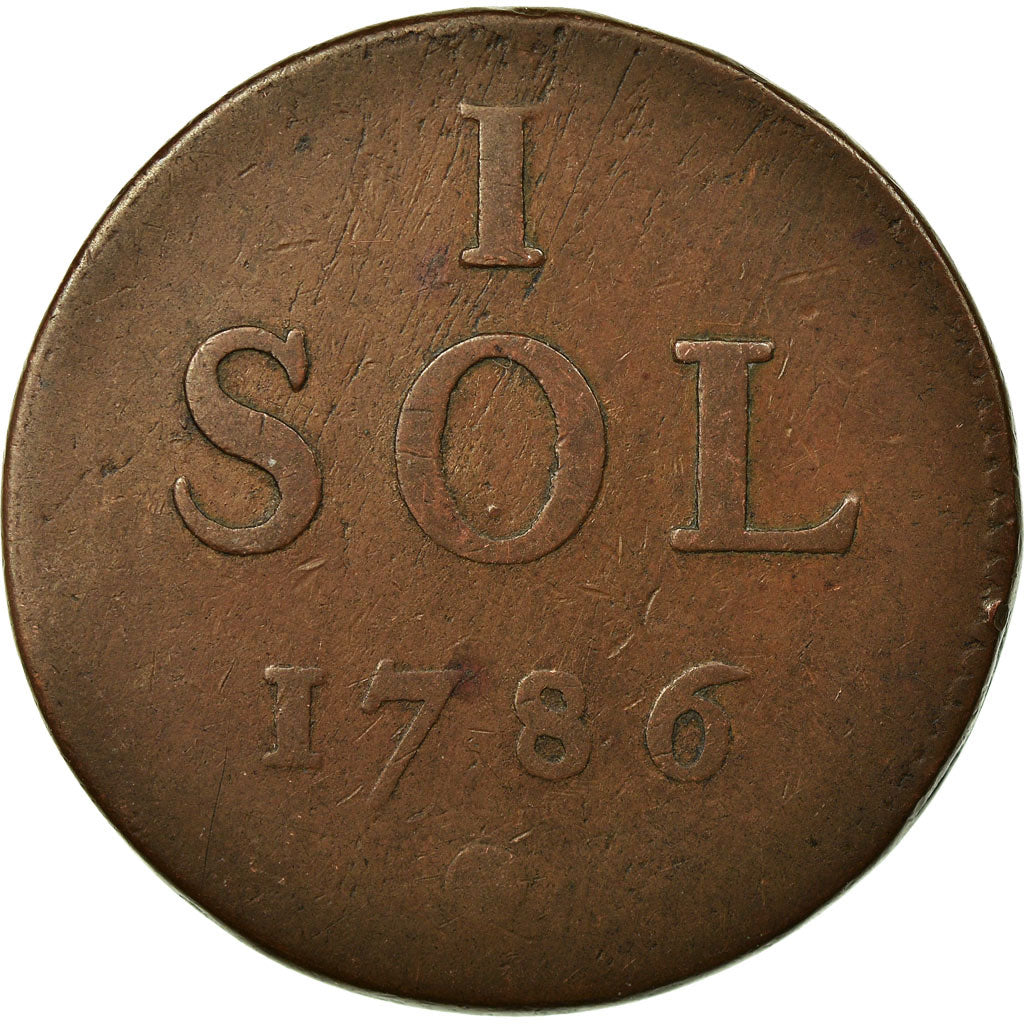 Coin, Luxembourg, Joseph II, Sol, 1786, Brussels, VF(30-35), Copper, KM:11