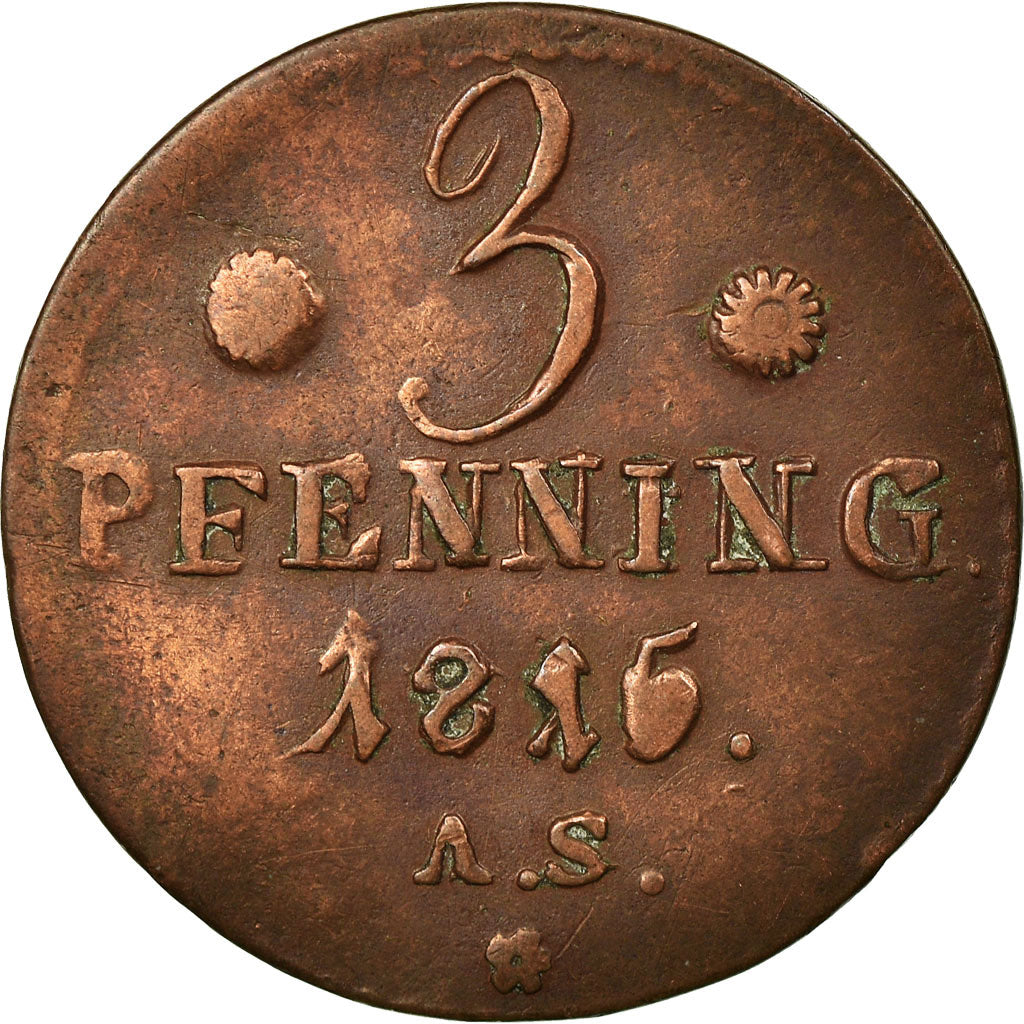 Coin, German States, ROSTOCK, 3 Pfennig, Dreiling, 1815, Rostock, VF(30-35)