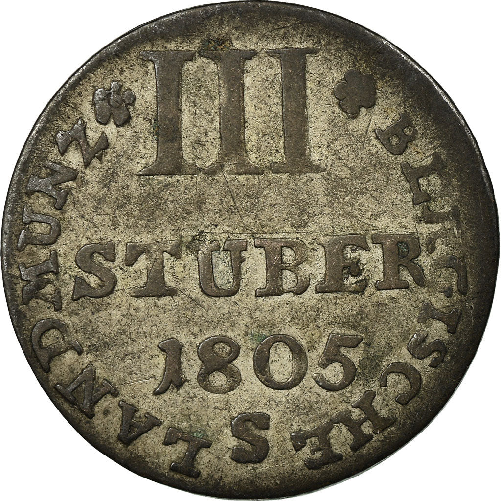 Coin, German States, BERG, Maximilian IV Joseph, 3 Stüber, 1805, D, VF(30-35)