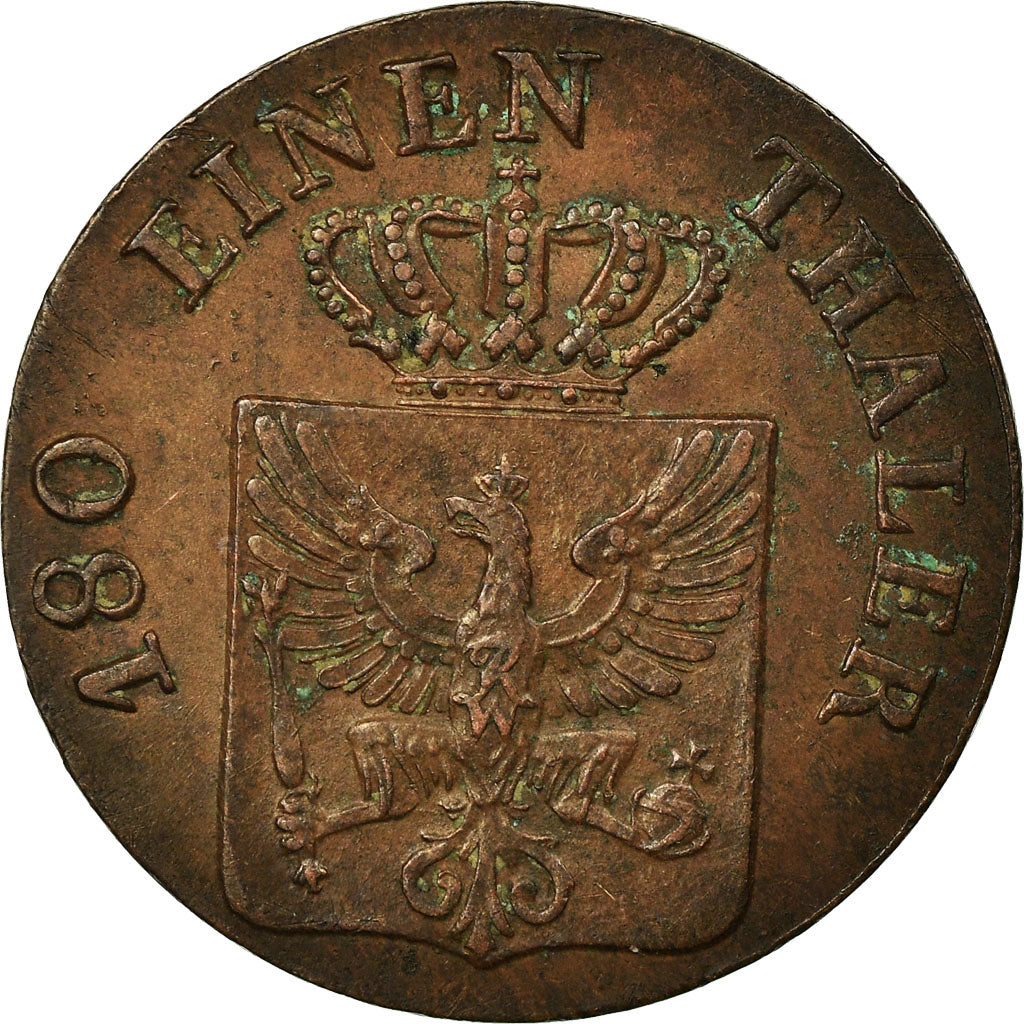 Coin, German States, PRUSSIA, Friedrich Wilhelm III, 2 Pfennig, 1839, AU(50-53)