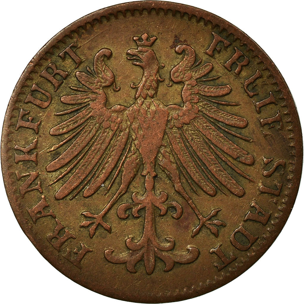 Coin, German States, FRANKFURT AM MAIN, Heller, 1857, Frankfurt, EF(40-45)