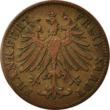 Coin, German States, FRANKFURT AM MAIN, Heller, 1857, Frankfurt, EF(40-45)