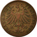 Coin, German States, FRANKFURT AM MAIN, Heller, 1857, Frankfurt, EF(40-45)