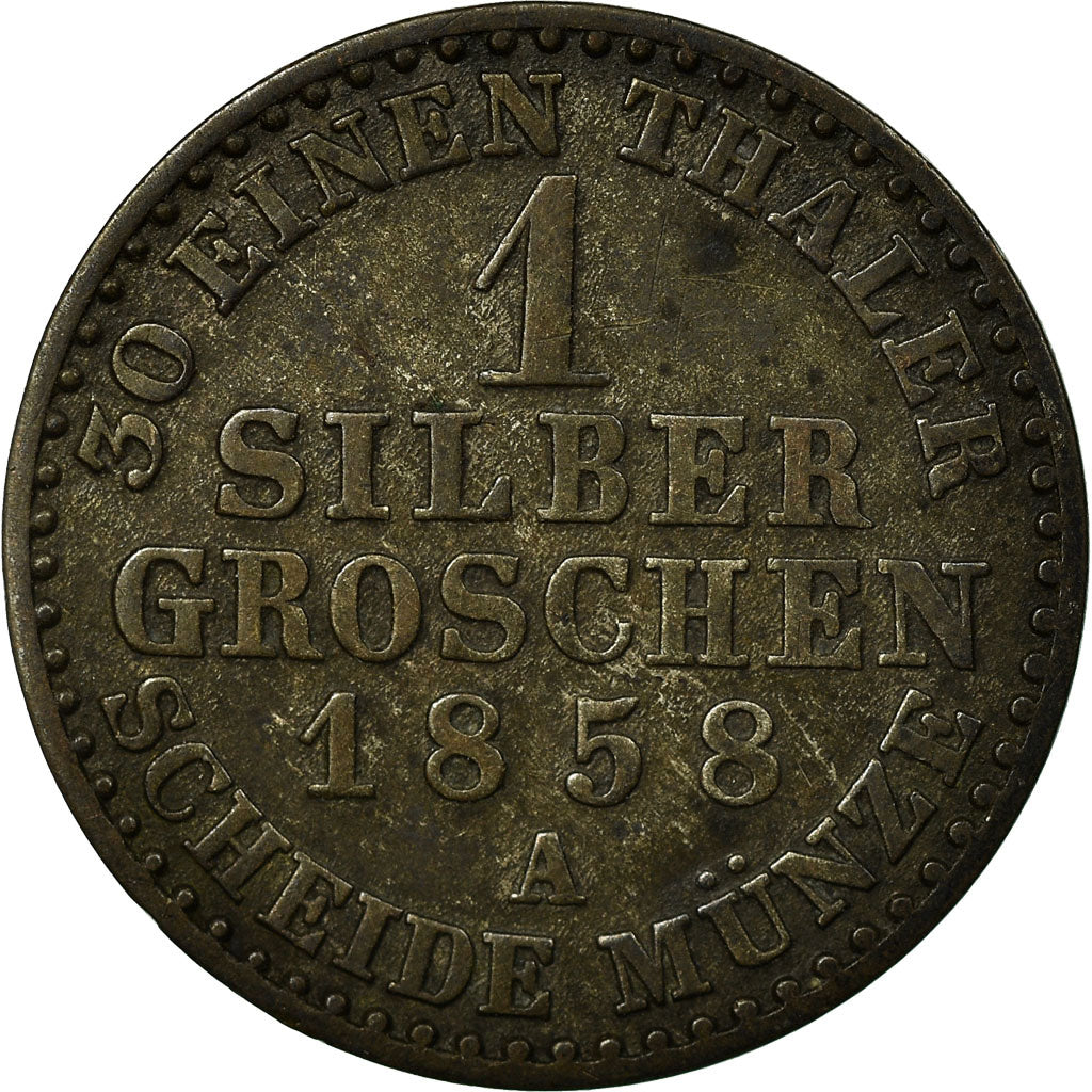 Coin, German States, SCHAUMBURG-LIPPE, Silber Groschen, 1858, EF(40-45), Billon