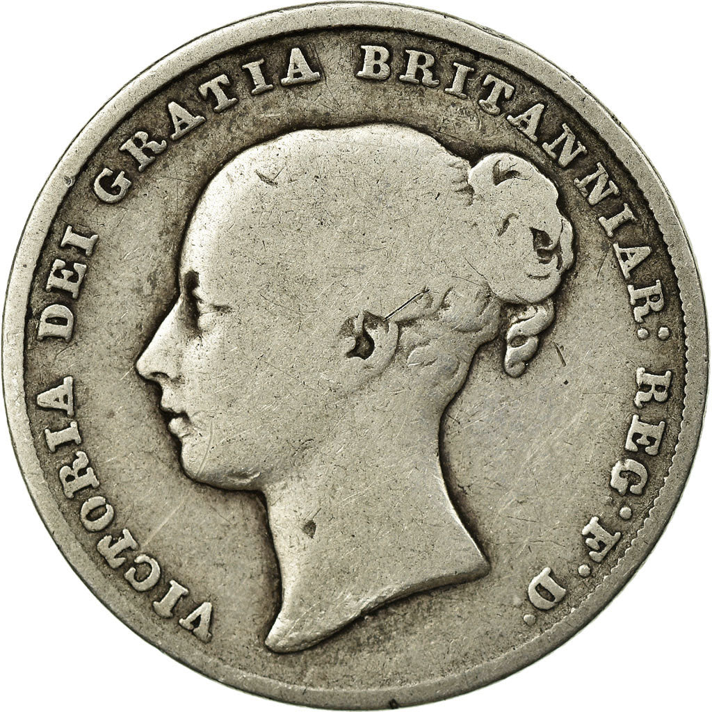 Coin, Great Britain, Victoria, Shilling, 1846, F(12-15), Silver, KM:734.1