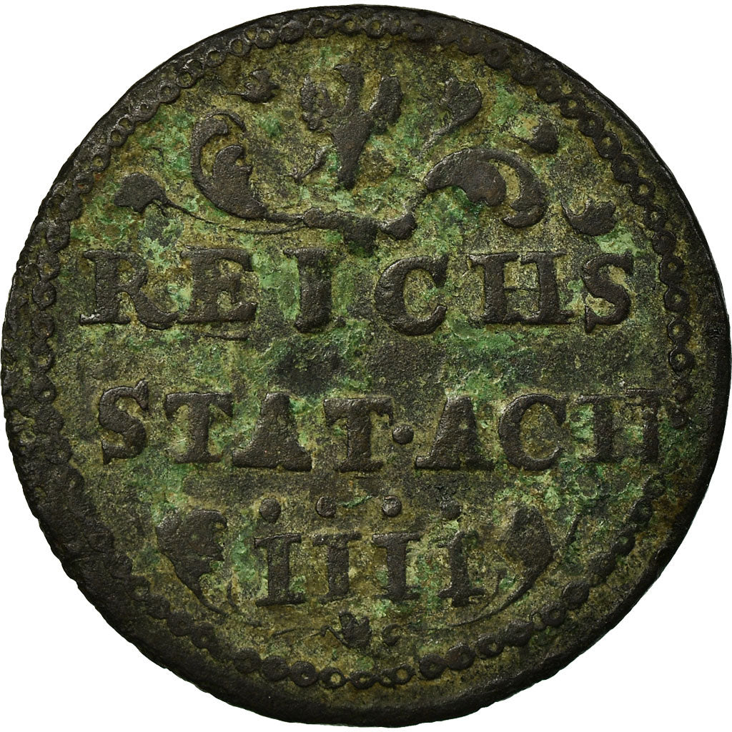 Coin, German States, AACHEN, 4 Heller, 1758, VF(30-35), Copper, KM:31