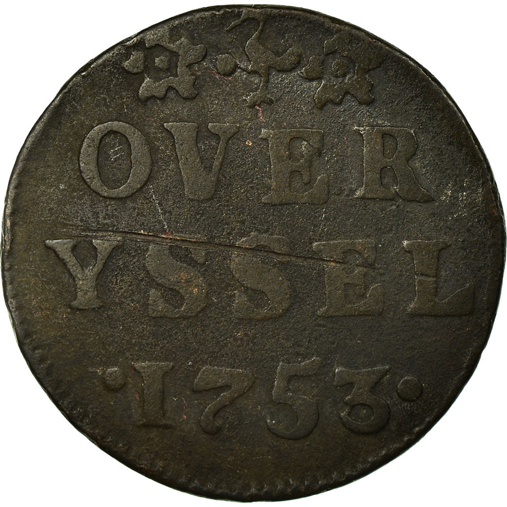 Coin, Netherlands, OVERYSSEL, Duit, 1753, VF(20-25), Copper, KM:90
