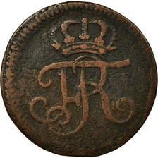 Coin, German States, HESSE-CASSEL, Friedrich I, Heller, 1744, VF(30-35), Copper
