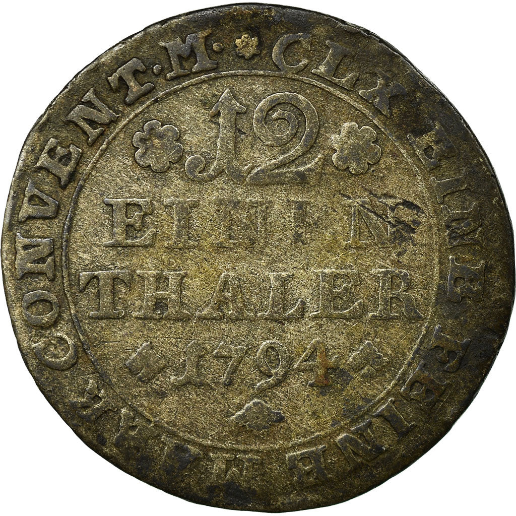 Coin, German States, BRUNSWICK-WOLFENBUTTEL, 1/12 Thaler, 1794, VF(20-25)