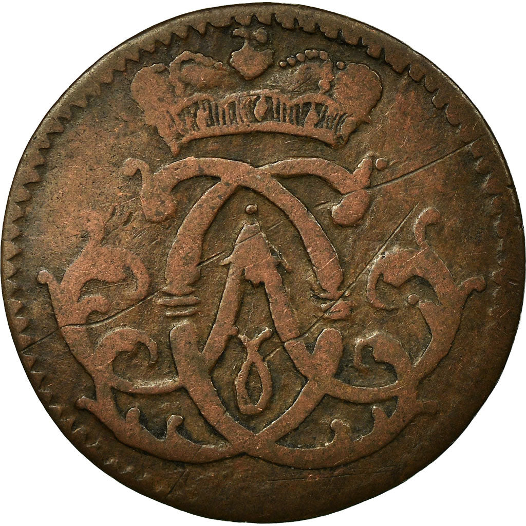 Coin, German States, COLOGNE, Clemens August, 1/4 St, 1742, VF(20-25), Copper