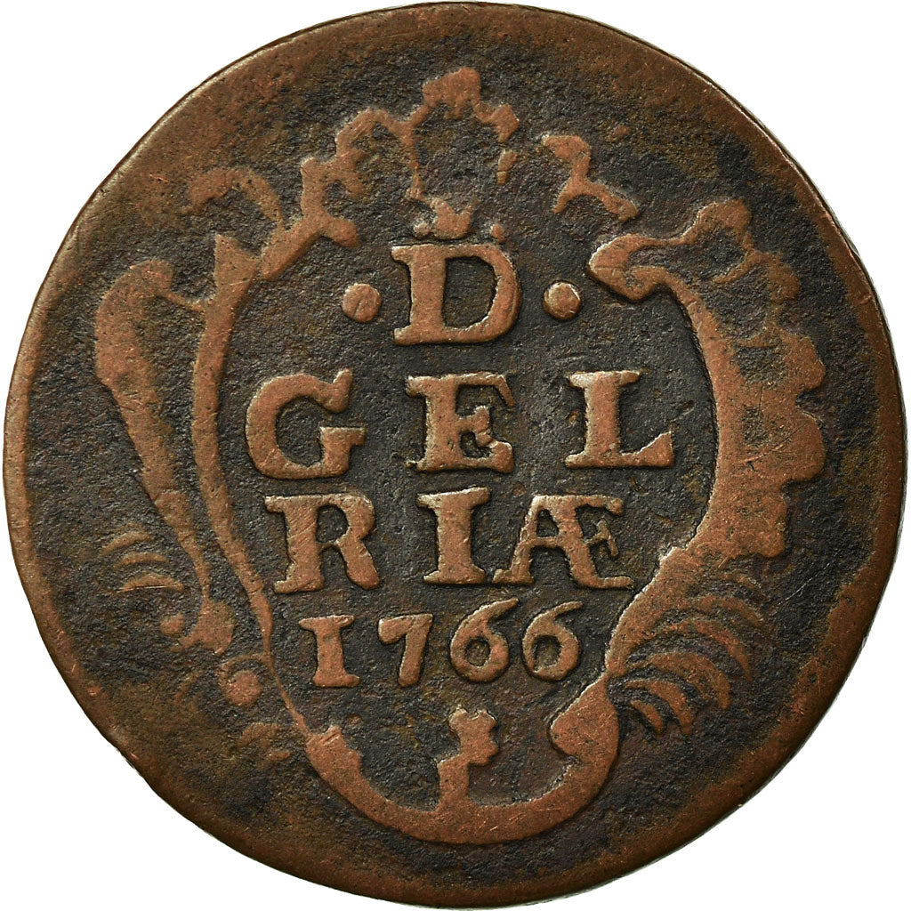 Coin, Netherlands, GELDERLAND, Duit, 1766, VF(20-25), Copper, KM:93